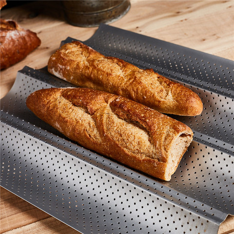 Non-Stick Bread Pans Baking Tray 2/3/4 Loaf Baguette Mold Loaves Wave Baker Baguette Pan Bakeware Baking Tray ► Photo 1/6