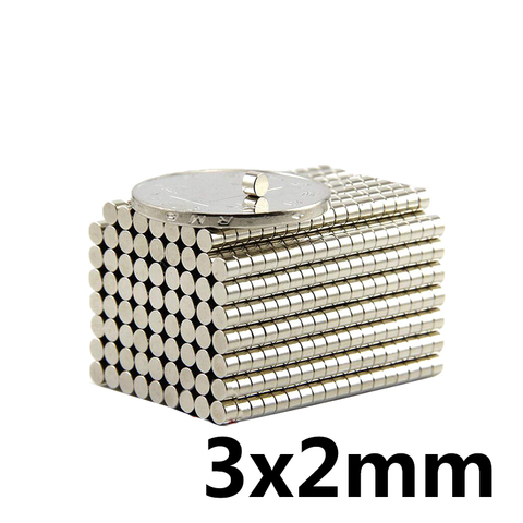 20~3000pcs 3x2 Search Minor Diameter Magnet 3mm x 2mm Bulk Small Round Magnets 3x2mm Neodymium  Disc Magnets 3*2 strong magnetic ► Photo 1/3