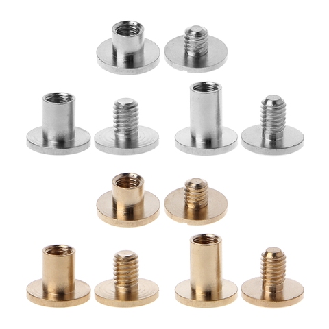 10 Pairs Brass Chicago Screws Posts Belt Button for Leather Bookbinding Crafts B95A ► Photo 1/6