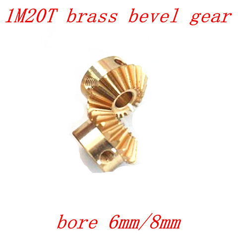 2pcs 1:1 Brass Bevel Gear 1 Modulus 20 Teeth With Inner Hole 6mm 8mm 90 Degree Drive Commutation brass Gears Screw Hole M4 ► Photo 1/1
