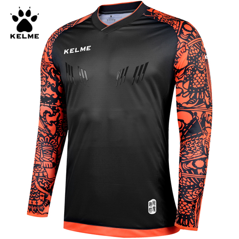 KELME Child Goalkeeper Uniforms Kid Soccer Jerseys Traning Shirts Long Sleeve Doorkeepers Shirts Football Sponge Protector K080C ► Photo 1/6