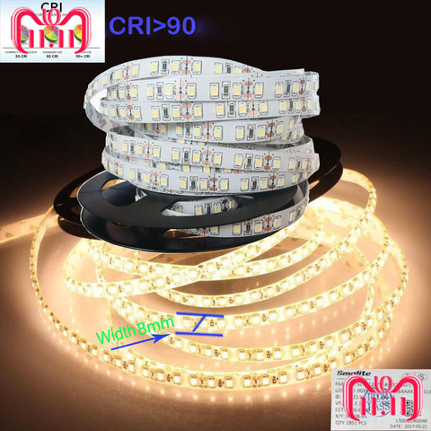 3Years Guarantee  High CRI 90 2835 12V 24V 2835 White LED Light Strips CCT For Home 8mm Width  120LED/m  5m No-Waterproof ► Photo 1/5