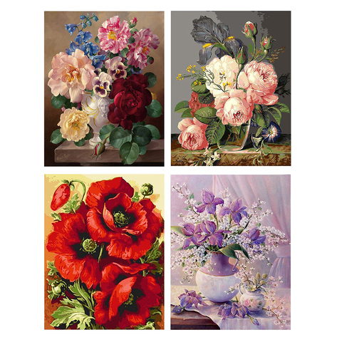 GATYZTORY DIY Painting By Numbers Flowers Canvas Drawing Figure Oil Painting HandPainted Home Decor Gift ► Photo 1/6