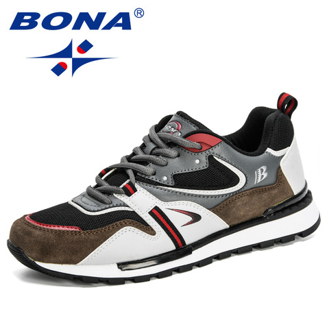 BONA 2022 New Designers Action Leather Sport Shoes Man Sneakers Running Shoes Men Tennis Male Walking Footwear Trendy Fitness ► Photo 1/6
