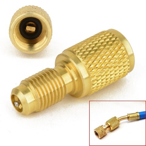 1pc ACME A/C R134a Brass Pipe Fitting Coupler Adapter 1/4