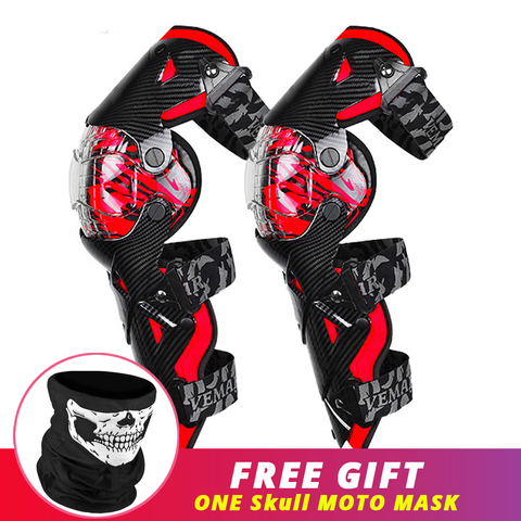 Red Motorcycle Knee Pads Men Protective Gear Rodiller Equipment Motocross Moto Knee Gurad MX DH Motorbike Knee Protector ► Photo 1/6
