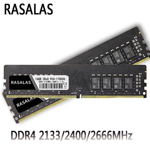 Rasalas 4GB 8GB 16G Oперативная Nамять DDR4  2133 2400Mhz PC4L 10600U  21300U 1.2 v   Desktop PC RAM 288 Pin Black Memory ► Photo 1/6