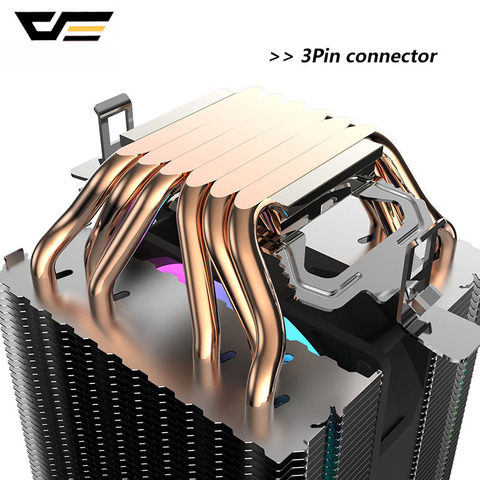 darkFlash L6 Dual-tower Heat sink CPU Cooler 6 Heat Pipes 3pin 90mm PWM Fan RGB LED CPU Air Cooler For Intel LGA 2011 AM4 AM3 ► Photo 1/6