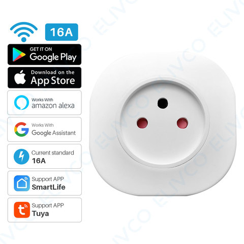 Israel 16A Smart Socket WiFi Wireless Switch Smart Plug 220V Power Outlet APP Remote Control Compatible Alexa Google Assistant ► Photo 1/6