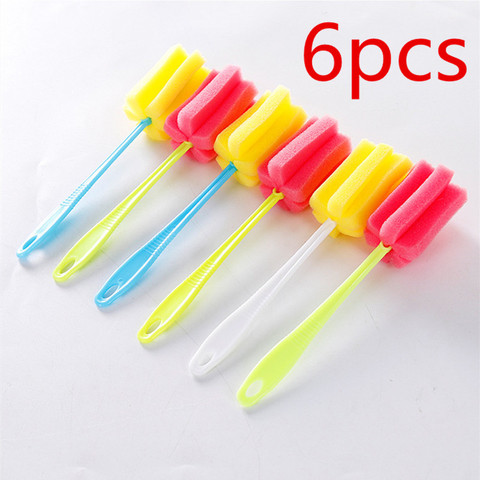 6Pcs Cup Brush Kitchen Cleaning Tool Sponge Brush For Wineglass Bottle Coffe Tea Glass Cup Mug handle Brush wholesale ► Photo 1/4