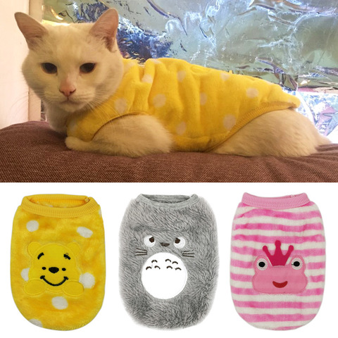 Autumn Winter Warm Pet Cat Clothes For Cats Sphynx Soft Fleece Kitten Kitty Coat Jackets Cute Cartoon Cat Costumes Pets Clothing ► Photo 1/6