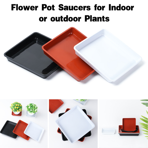 1Pc Durable Plant Saucer Drip Trays Plastic Tray Saucers Indoor Outdoor Garden Flower Pot Square ► Photo 1/1