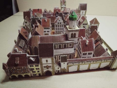 Medieval Town Building 3D Paper Model DIY Hand-made Paper Model Pendulum Toys ► Photo 1/4