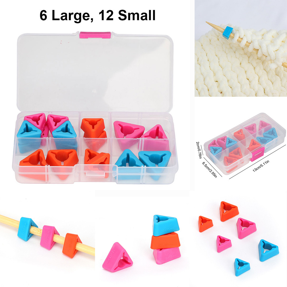 Silicone Knit Knitting Needles Cap Tips Point Protectors For Knitting Craft Sewing Accessories 18pcs/box ► Photo 1/6