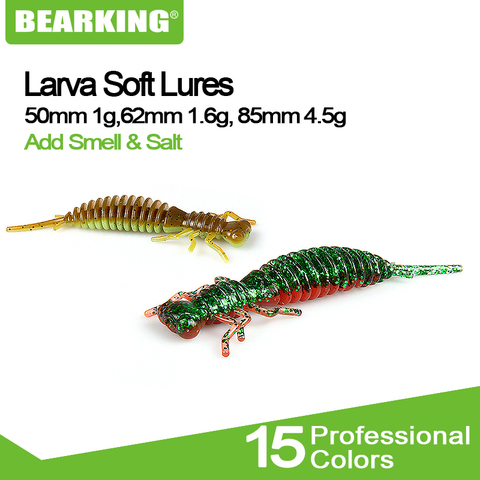 BEARKING Larva Soft Lures 50mm 62mm 85mm Fishing Artificial Lures Silicone Bass Pike Minnow Swimbait Jigging Plastic Baits Worm ► Photo 1/6