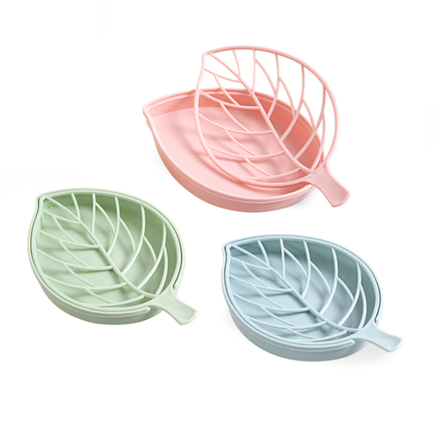 Leaf Shape Soap Holder Non Slip Soap Box Toilet Shower Tray