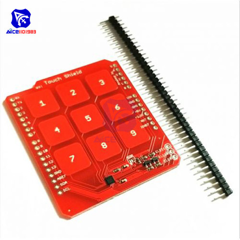 diymore MPR121 Touchpad 9 Digital Buttons 3x3 Keyboard 9 Number Key Touch Shield with Pin ► Photo 1/1