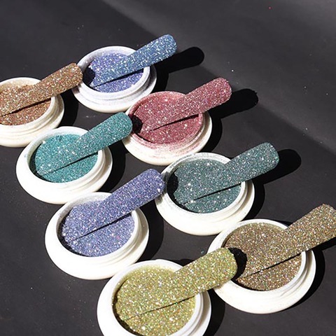 8Colors/Set Rainbow Extra Fine Glitter,Fine-Ultra Reflection Glitter Powder,Reflective Nail Glitter Powder Holographic Nail Dust ► Photo 1/6