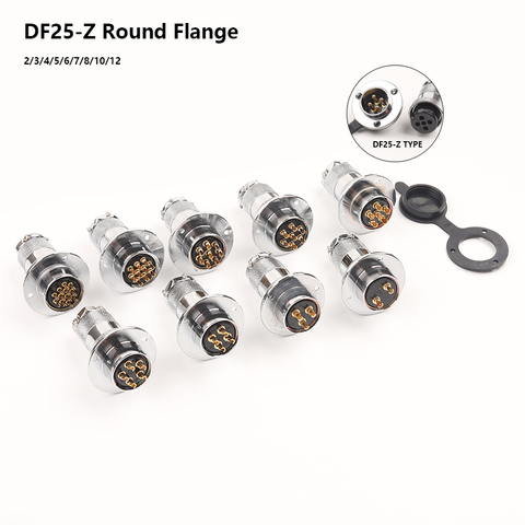 1Set DF25 GX25 Circular Flange Female Plug & Male Socket Aviation Connectors M25 2/3/4/5/6/7/8 Pin Wire Connector With cover ► Photo 1/6