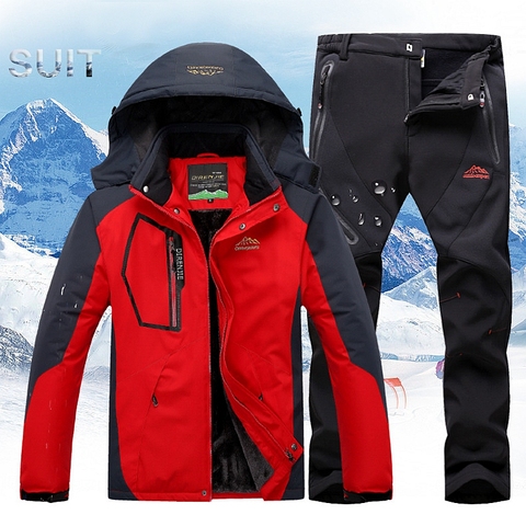 Winter Ski Suit Men Ski Jacket Pants Sets Skiing Waterproof Windproof Thicken Warm Snow Clothes for Men ► Photo 1/6