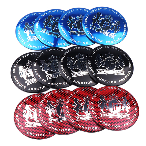 4pcs/lot Car Styling 56mm aluminum Alloy Tyre JP Junction produce Car Tyre Steering Wheel Center Hub Cap Sticker Emblem Badge ► Photo 1/6