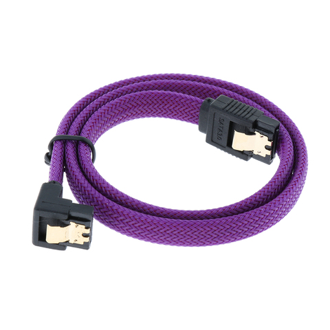 7Pin SATA 3.0 Data Drive Cable with Locking Latch 500mm Straight to Right Angle Hard Drive Cord Lead ► Photo 1/6