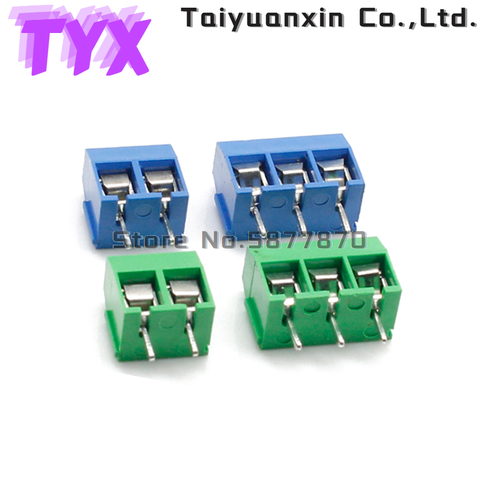 10PCS/lot KF300 KF301-2Pin 3Pin Screw 5.0MM KF301-5.0-2P KF301-5.0-3P Straight Pin PCB Terminal Block Connector Green Blue ► Photo 1/6