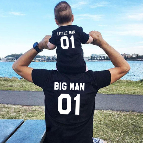 Family Matching Clothes Fashion Big Little Man Tshirt Daddy And Me Outfits Father Son Dad Baby Boy Kids Summer Clothing Brothers ► Photo 1/6