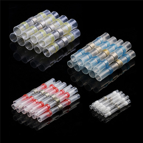 10/50Pcs Heat Shrink Soldering Terminals Connector Waterproof Solder Sleeve Tube Insulated  Electrical Wire Butt Connectors ► Photo 1/6
