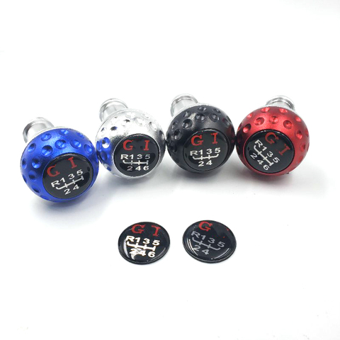 1Pcs 6 Speed/5 Speed Car Styling Car Manual Trans Gear Shift Shifter Knob Stick Head Knob Aluminum With 3 Plastic Hoses ► Photo 1/6