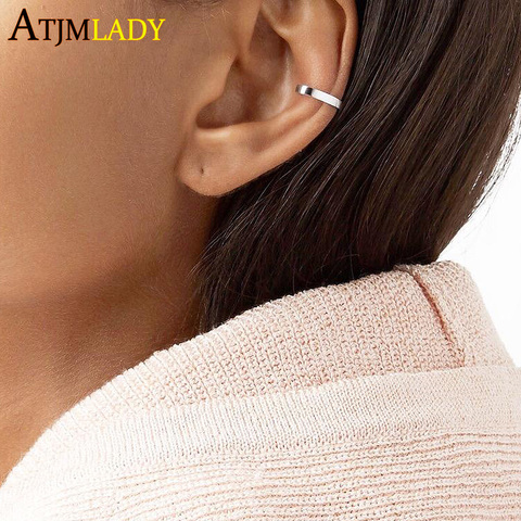 925 sterling silver Handmade curve bar creative earrings stack ear cuff No Piercing minimalist wire wrap Jewelry gifts 1 pcs ► Photo 1/6