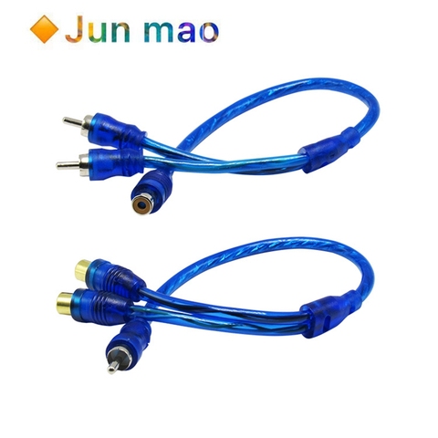 1Pcs Car Audio Cable 1 Male To 2 Female / 1 Female RCA 2 Male Adapter Cable Wire Splitter Stereo Audio Signal Connector ► Photo 1/3