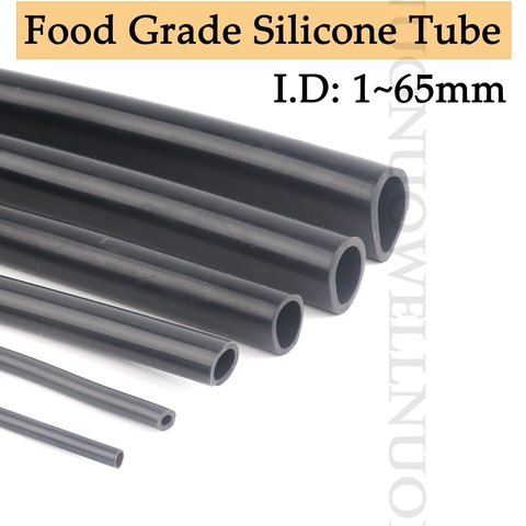 100cm I.D 2~16mm Food Grade Black Silicone Rubber Hose Heat Resistant Flexible Milk Hose Beer Pipe Silica Gel Soft Silicone Tube ► Photo 1/6
