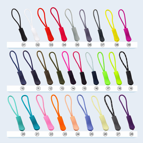 10pcs Colorful Zipper Pull Cord Zip Puller High-quality Replacement Ends Lock Zips Travel Bags Clip Buckle Sport Garment Parts ► Photo 1/6