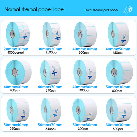 20 30 40 50MM WIDTH White Blank Direct Print Thermal Paper Label Sticker in Roll ► Photo 1/3