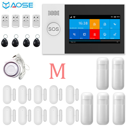 YAOSE PG-107 TUYA WIFI GSM Wireless Home Security Alarm System 4.3 Inch Screen App Remote Control For Wired Wifi House Alarm Kit ► Photo 1/6