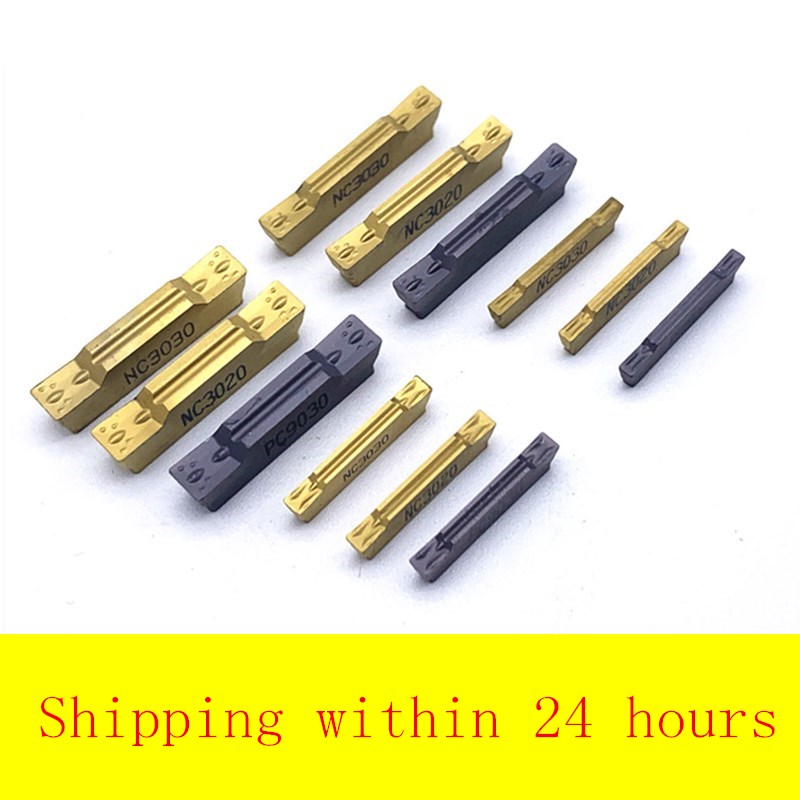 Carbide inserts Accessories 10pcs Grooving Equipment Cutter Blade Gold 