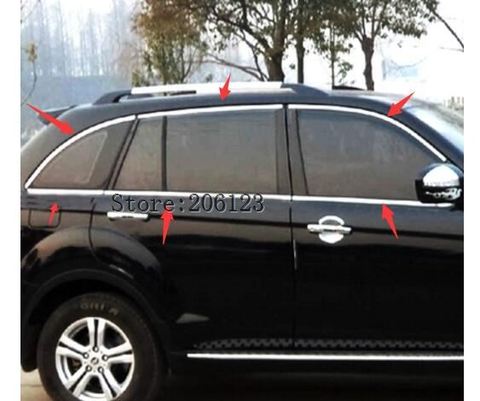 For Lifan X60   2011 2012 2013 2014 2015window frame/cover/trim,stainless steel,great up+down+front trinagle+rear triangle ► Photo 1/2