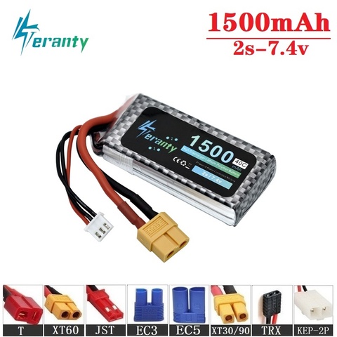 Teranty Power 7.4V 1500mAh 40C Lithium Battery For RC Toys Car Boat Helicopter Parts 2s Lipo battery 7.4v RC Drones Battery ► Photo 1/6