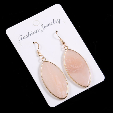 Trendy Natural Stone Rose Quartzs Drop Earrings for Women Exquisite Jewelry Handmade Gems Stones Earring Gifts Size 20x45mm ► Photo 1/6