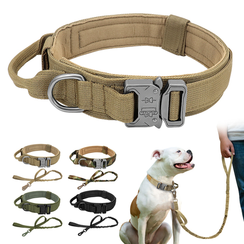 Durable Tactical Dog Collar Adjustable Nylon Military Dog Collar Leash For Medium Large Dogs K9 German Shepherd Training Hunting ► Photo 1/6