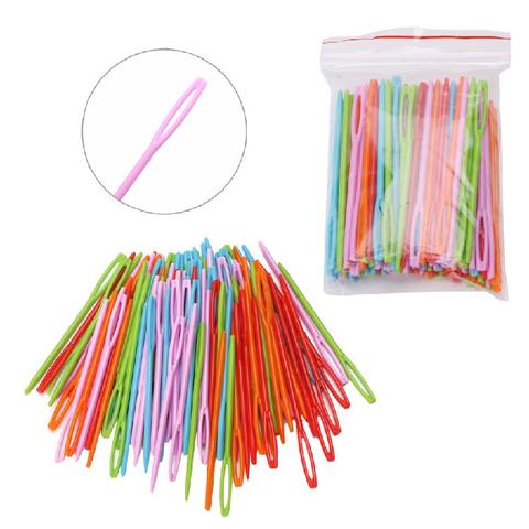 100Pcs Children Colorful Plastic 7cm Needles Tapestry Binca Sewing Wool Yarn DIY ► Photo 1/6