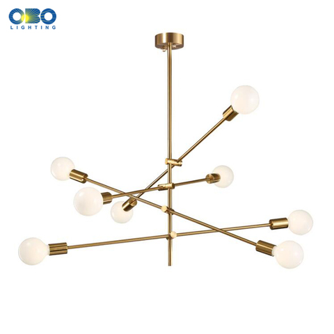 Nordic Pendant Lamp Iron Gold E27 LED Modern Indoor Lighting Luxurious 4/6/8 Heads For Bar Stair Dining Room Loft Pendant Lights ► Photo 1/6