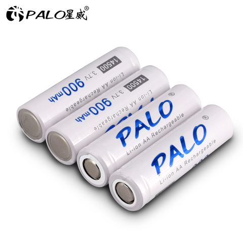 PALO 1~16 14500 900mAh 3.7V Li-ion Rechargeable Batterie AA Accumulator Battery Lithium Cell for Flashlight Headlamp Torch Mouse ► Photo 1/6