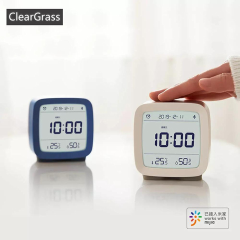 In stock Youpin Cleargrass Bluetooth Alarm Clock smart Control Temperature Humidity Display LCD Screen Adjustable Nightlight ► Photo 1/6