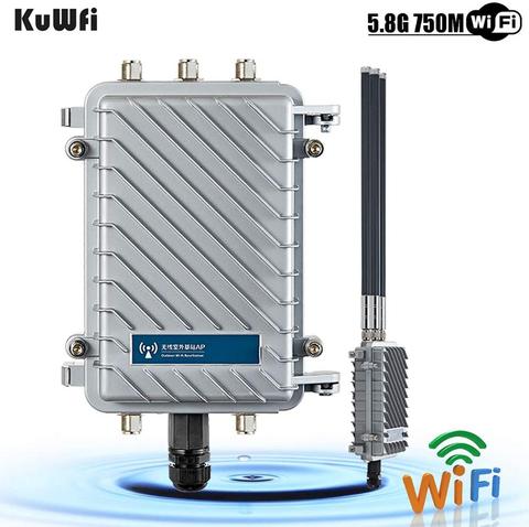 KuWFi 750Mbps Outdoor Wireless WiFi Access Point Dual-Band 2.4G/5.8G Base Station AP Support Gateway/AP/WiFi Repeater/WISP ► Photo 1/6