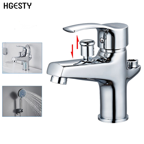 Basin Faucet Set Bathroom Bathtub Shower Faucet with Handheld Shower Head Hot And Cold Water Mixing Valve Nozzle Deck Mounted ► Photo 1/6