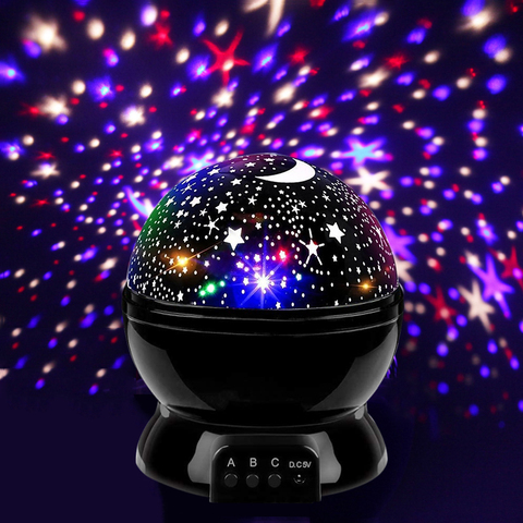 Bedroom Decor Night Lights Rotating Starry Sky Magic Projector Night Light USB LED Night Lamp Lampe Starlight for Kids Gift ► Photo 1/6