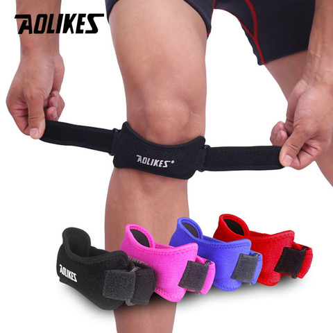 AOLIKES 1PCS Adjustable Knee Support Brace Patella Sleeve Wrap Cap Stabilizer Sport Outdoor Running Basketball Harm Prevent ► Photo 1/6