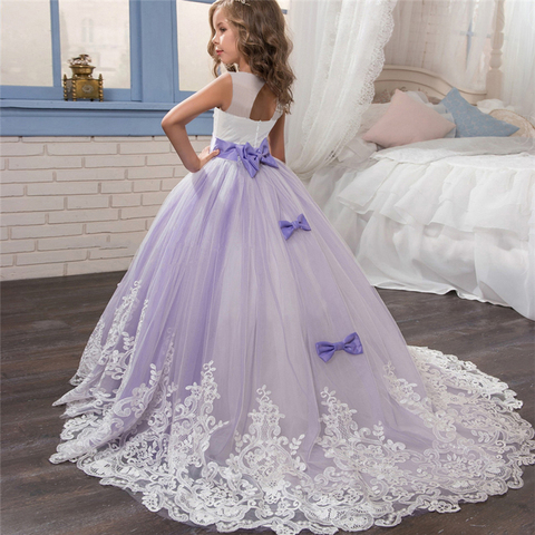 2022 New Eleagant Formal Princess Dress Children Wedding Party Pageant Long Prom Gown Kids Dresses for Girls Size 6-14 Years ► Photo 1/6